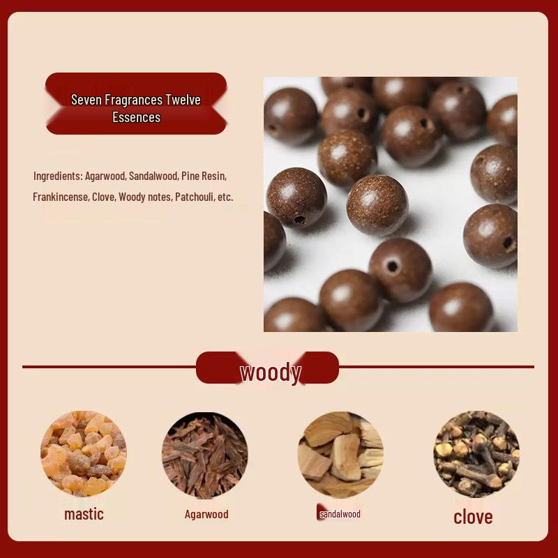 Classic He Xiang Zhu Seven Scents Twelve Spirits DIY Beading Bracelet: Unisex Ancient Craftsmanship 6MM Bead