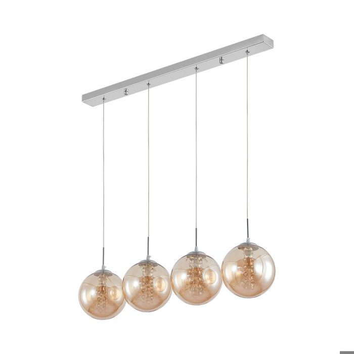 Suspension décorative 4xG9 10W – Design métal Ambre