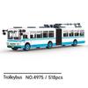 Non-Toxic 518Pcs Trackless Bus Building Blocks Small Bricks Creative Educational Toy For Kids Children Stem Learning Bus Construction