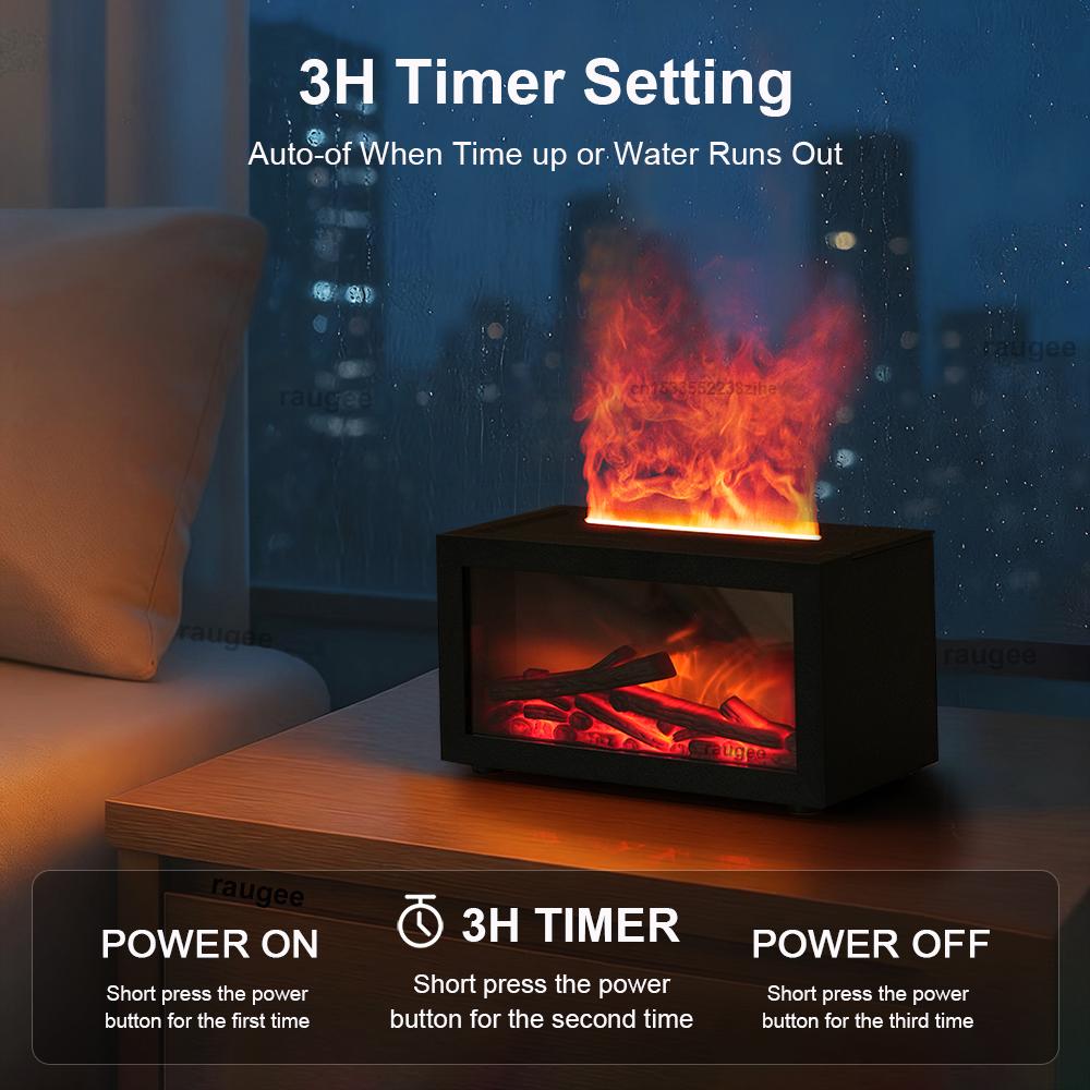 Fireplace Humidifier Flame Aroma Humidifier Aromatherapy Fragrance  Diffuser for Home Essential Oil Diffuser Fire Humidifier