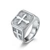 Retro Stainless Steel Cross Ring European & American Men's Unique Titanium Steel Hand Jewelry