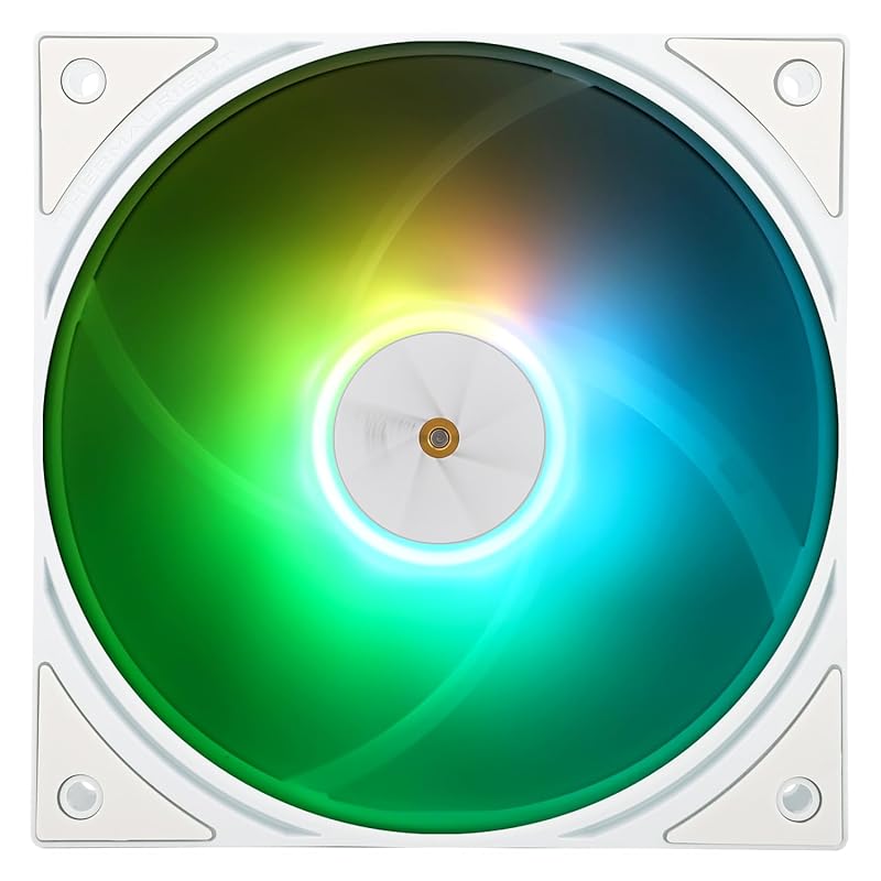 Thermalright TL-P12W-S CPU Fan, Computer Case ARGB Quiet 4PIN PWM PC Fan, High Performance 120mm Silent Case Cooler, Cooling Exhaust 1500RPM Speed, TL-P12W-S