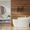 Bath Metal Word Wall Decor Stylish Bath Sign Powder Room & Bathroom Decor Modern Farmhouse Design Elegant Restroom Wall