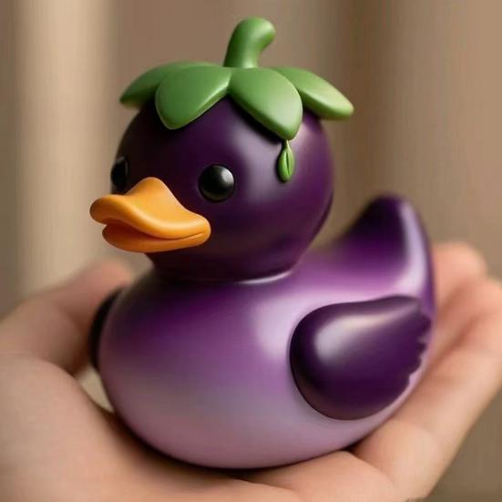 Vegetable Duck Statue Cartoon Corn Carrot Eggplant Cabbage Duck Resin Figurine Home Office Desktop Decoration Ornament
