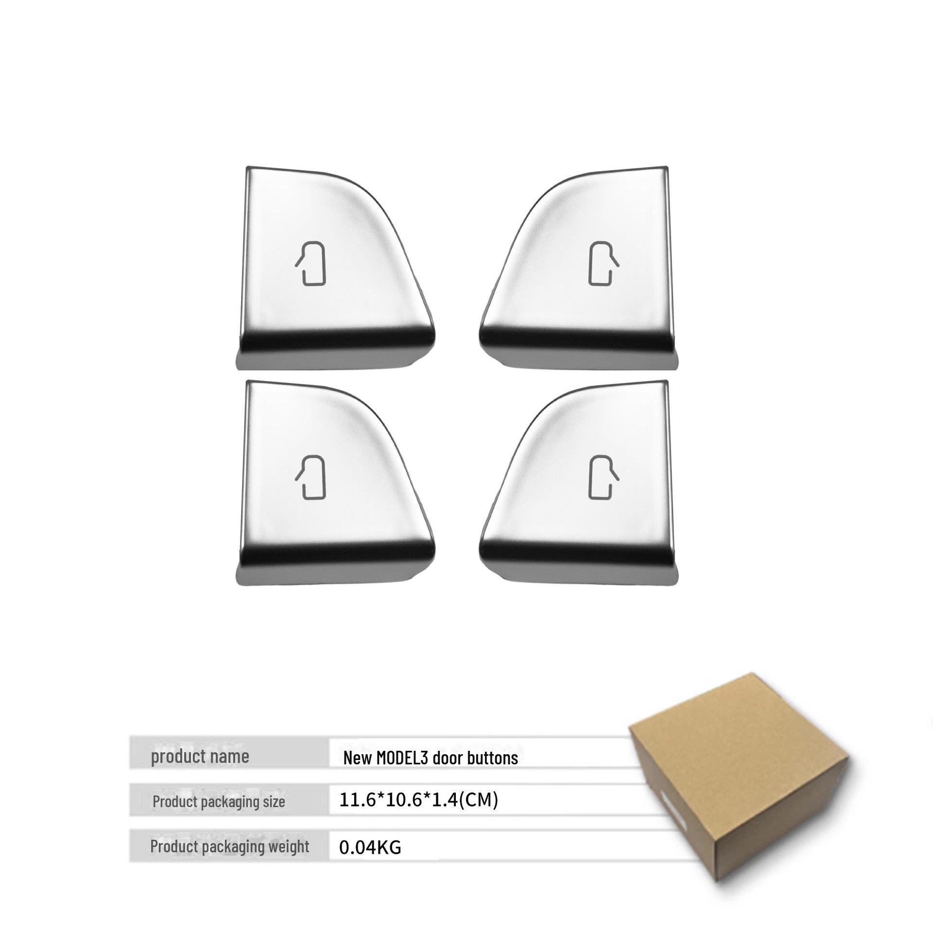 

Защитная накладка на дверную кнопку Tesla Model 3 серебряный