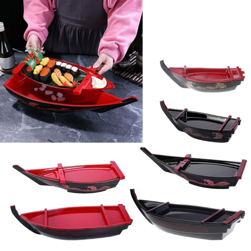 Sushi Serving Ship Plate Elegant Tableware Sashimi Serving Plate Plastic Texture Suitable for Sashimi and Appetizers
