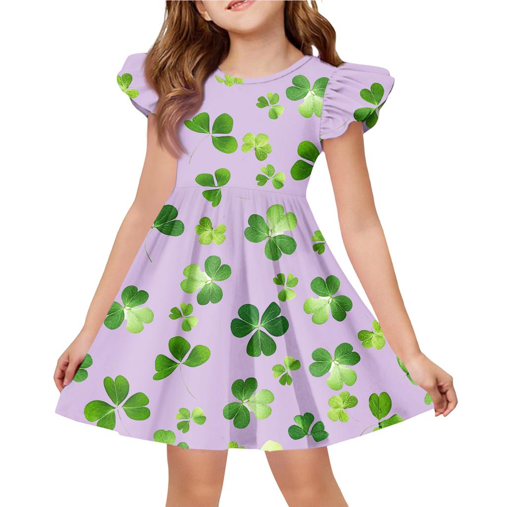 Letnia Sukienka Księżniczki dla Dziewczynek - Sukienka T-shirtowa o Kroju A. dzień Patryka