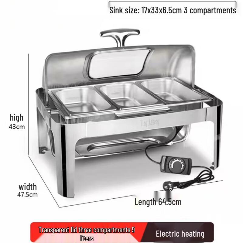 Thickened Stainless Steel Electric Buffet Food Warmer