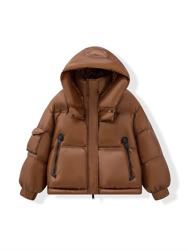 2026 winter new women s down jacket hooded stand-up collar bread jacket white duck down jacket short new trendy XXL