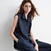 Chuyu Women's Faux Denim Workwear Two-Piece Set