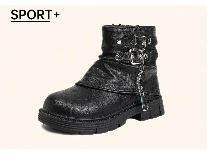 2025 Winter Kids' British-Style Martin Boots: Trendy, Cotton-Lined, Short Girls' Boots
