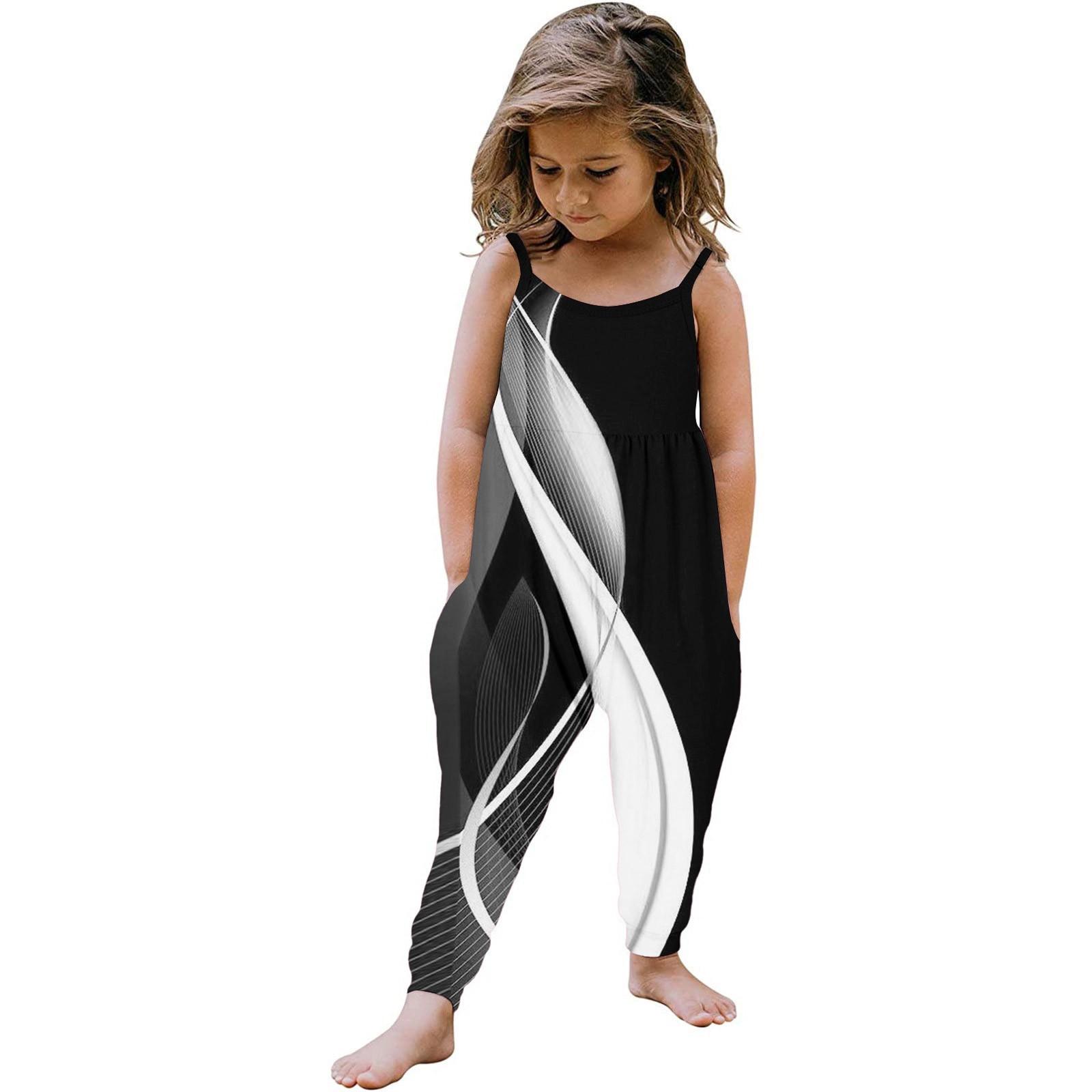 

Літній комбінезон без рукавів для маленьких дівчаток. Комбінезон. Одяг 90 чорний