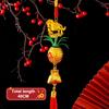 2026 Year Of The Horse Wall Hanging Car Ornament Chinese  Year Red Gold Pineapple Pendant Lucky Decoration Housewarming Gifts