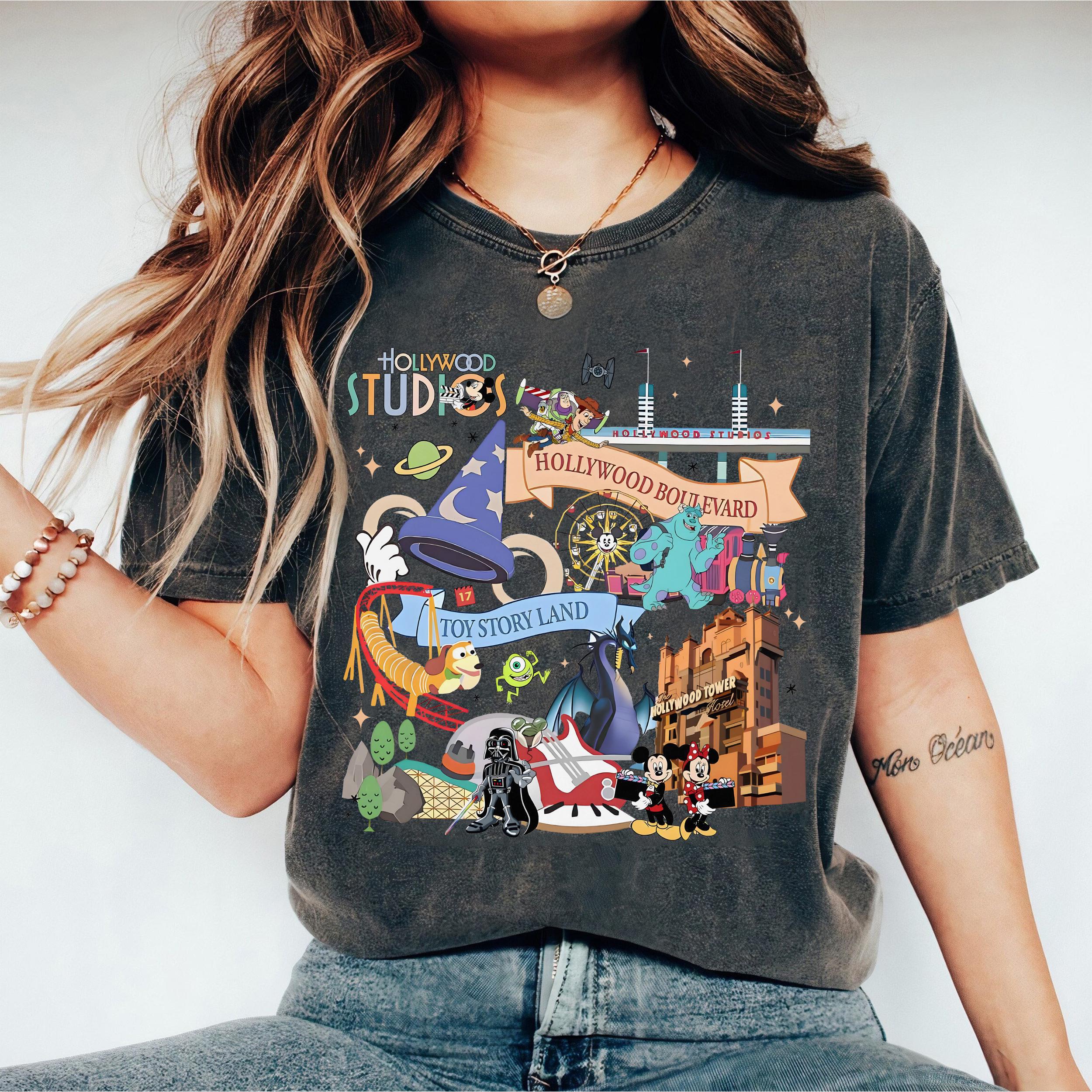 Disney Hollywood Studios Shirt Vintage Mickey Friends Hollywood Tower T-Shirt Disney Toy Story Tee Star Wars Shirt XL
