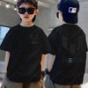 Printed children's clothing summer children's T-shirt boys and girls casual short sleeved fashionable black shirt sportswear top