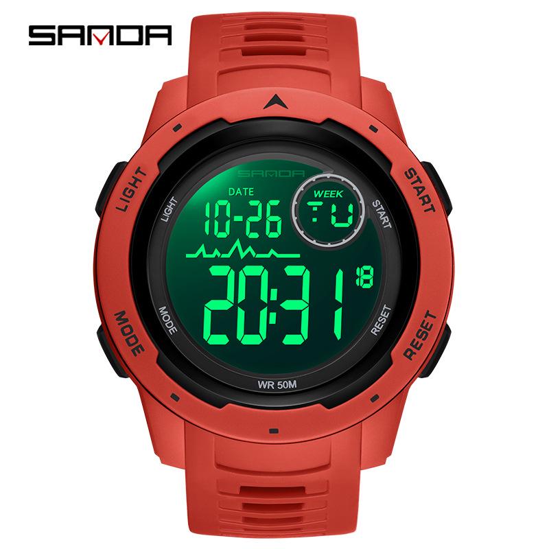 Sanda Electronic Fashion Sports Watch: Multifunctional, Stylish, Unisex, Single Display