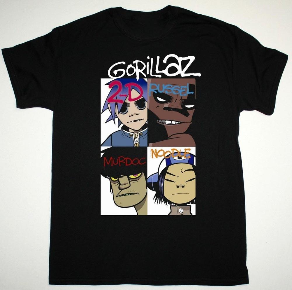 VTG GORILLAZ BAND FACES Heavy Cotton Black S-5XL T Shirt For Fans BT509 Unisex T-Shirt S
