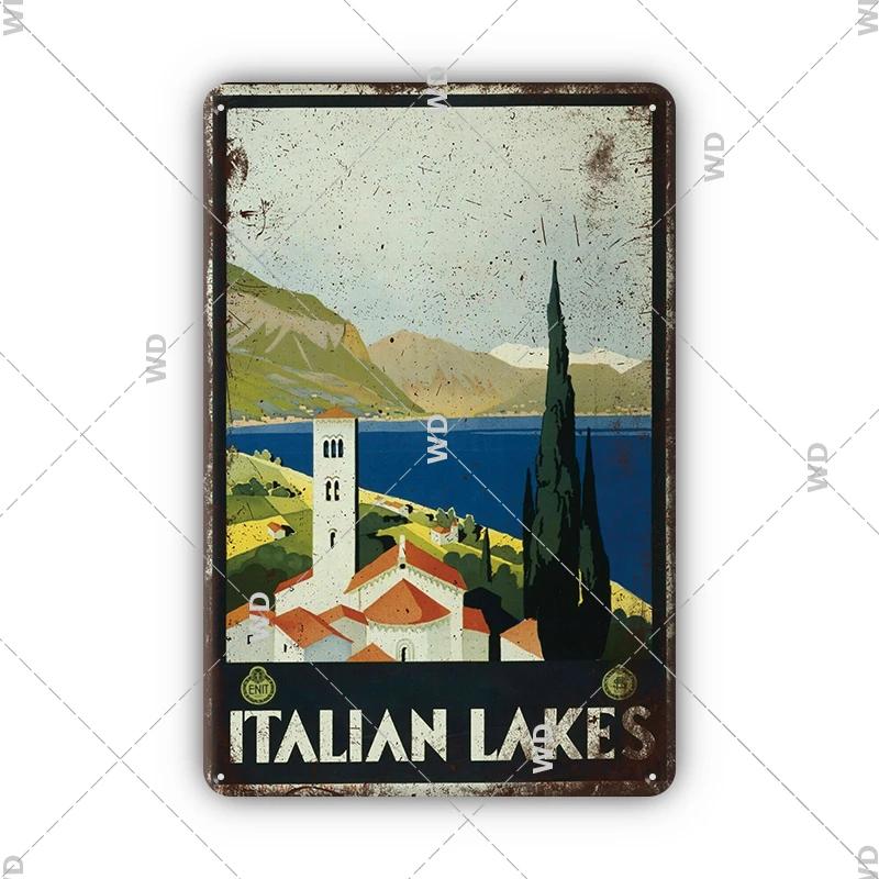 Vintage krajobraz miejski metalowa plakietka emaliowana londyn paryż floryda nowy jork plakaty podróże dekoracje płyta metalowy obrazek dekoracje ścienne barowe