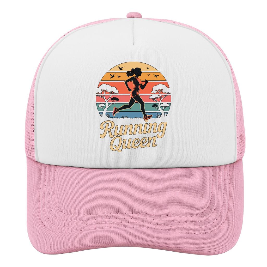 Running Queen Sunset Trail Jogging Trucker Hat Polyester Mesh Adjustable Casual Cap