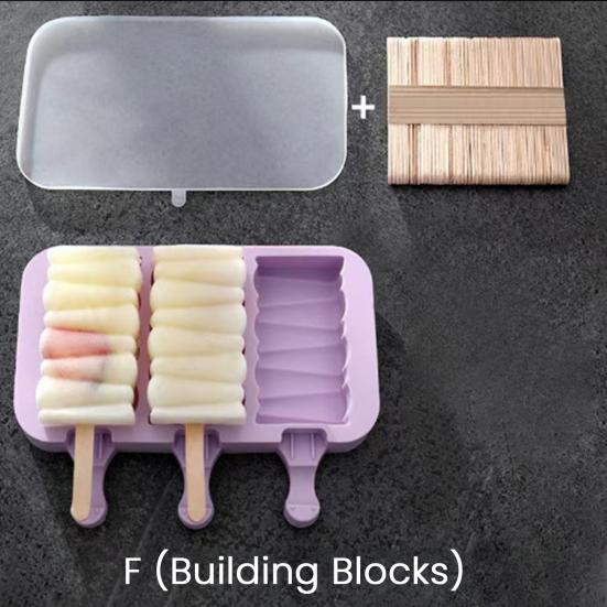 Kids Cartoon Shape Popsicle Molds Food-Grade Silicone Reusable Sticks Non-Stick Design Easy Release Ice Cream Mold