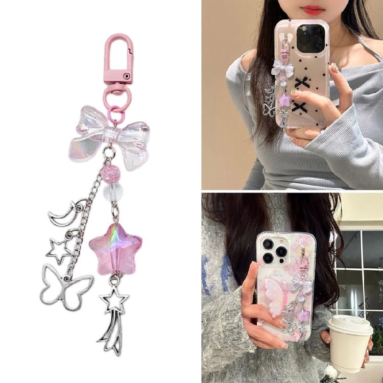 Creative Dolphin Pendant Keychain Bowknot Phone Charm Bowknot Keychain Pendant