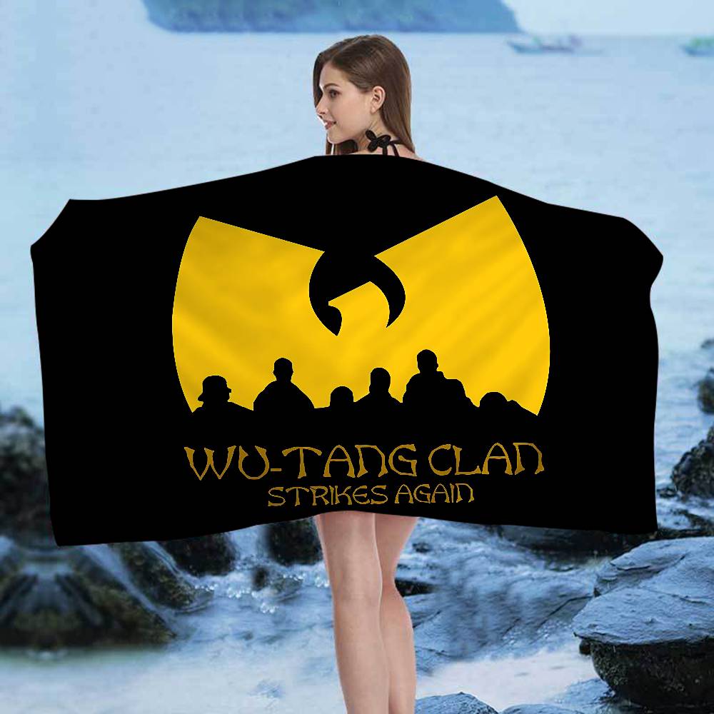 WU-T--TANG CLAN Microfiber Blanket Quick Drying Beach Towels Oversized Printing Super Absorbent Pool Towel Blanket