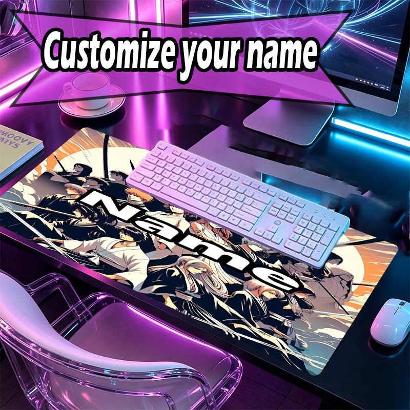 Custom Name Personalized BLEACH Pattern Mousepad, Laptop PC Desk Mat, Decorative Desk Mat for Home Keyboard Pad Gift