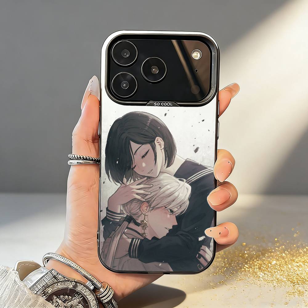 Mr. Masked Fox and the Female Student Phone Case For iPhone17,16,15,14,13,12,11,Pro,MAX White Matte Shockproof Cover