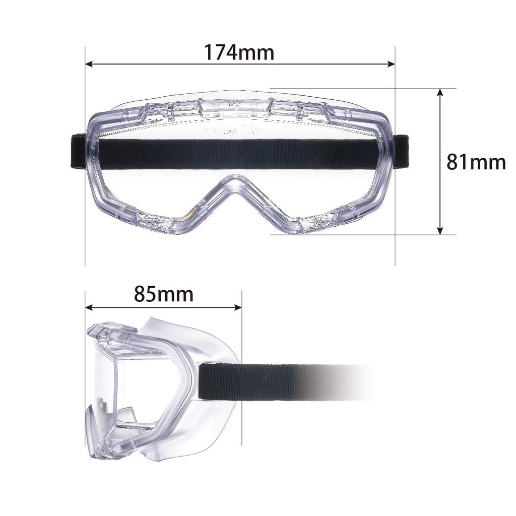 Yamamoto Kogaku Protective Fits Over Made In JIS UV Protection YG-1001 Goggles, Glasses, Scratch-Resistant, Anti-Fog, Japan, Standard,