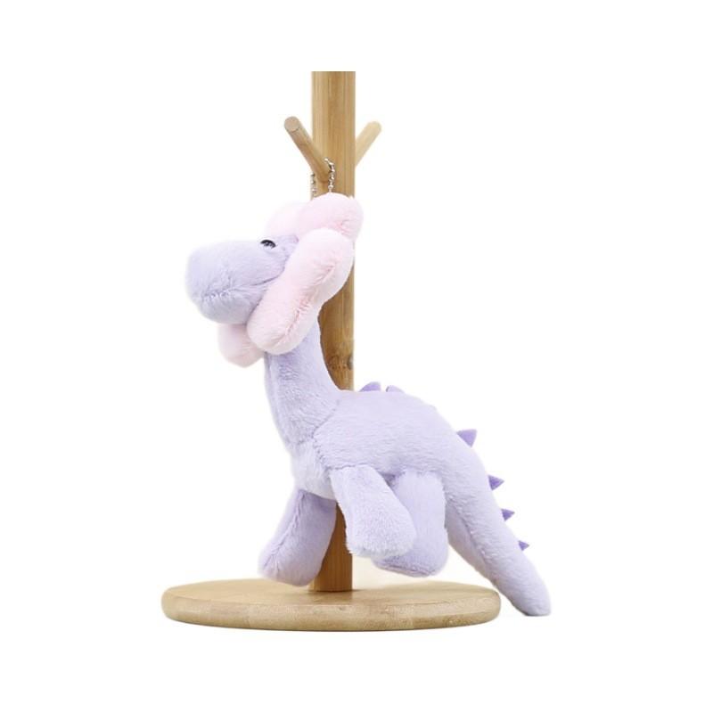 Soft And Cuddly Cartoon Dinosaur Plush Toy Colorful Floral Dragon Keychain
