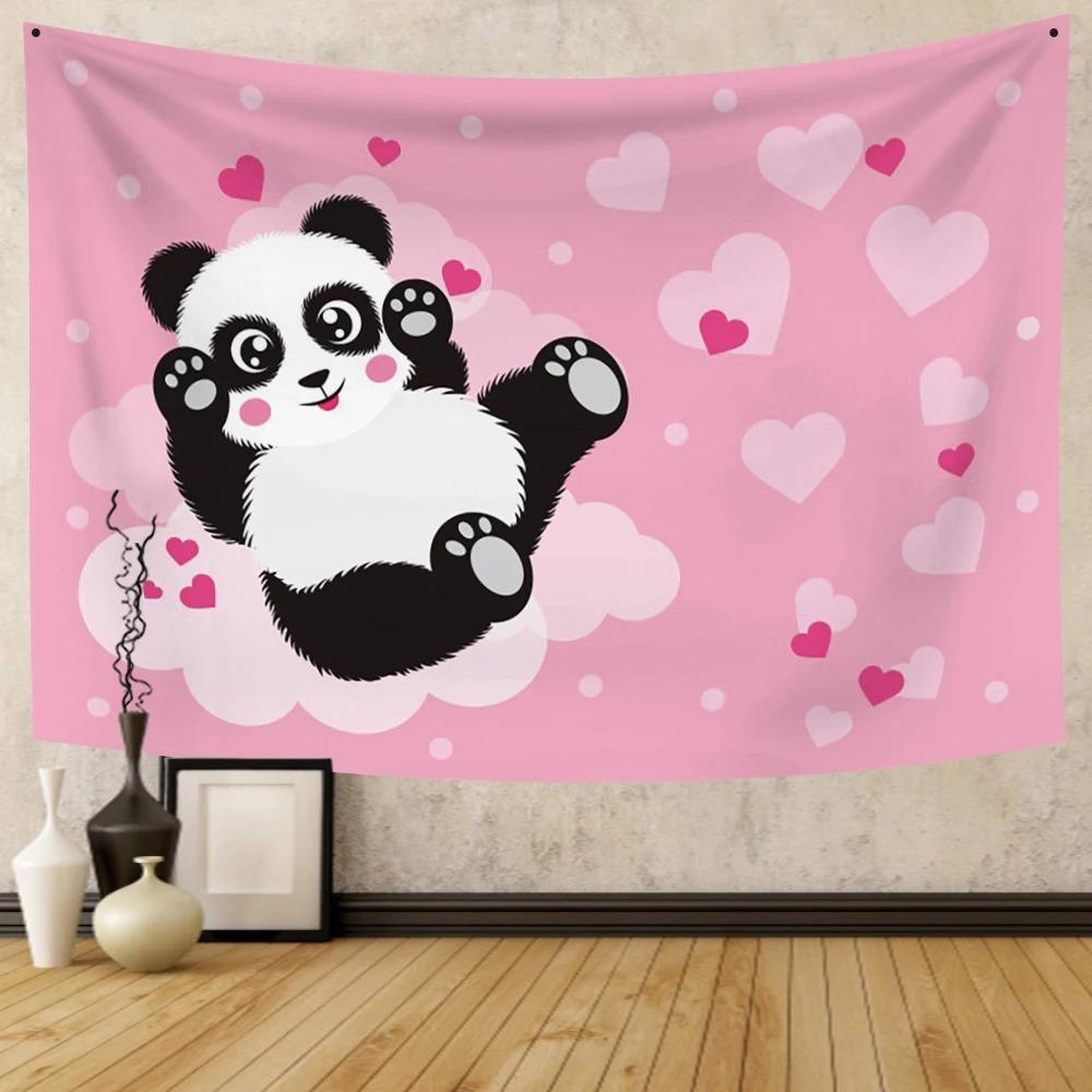 Китайский панда милый декоративный гобелен домашний декор стены офис гостиная гобелен — фото 18