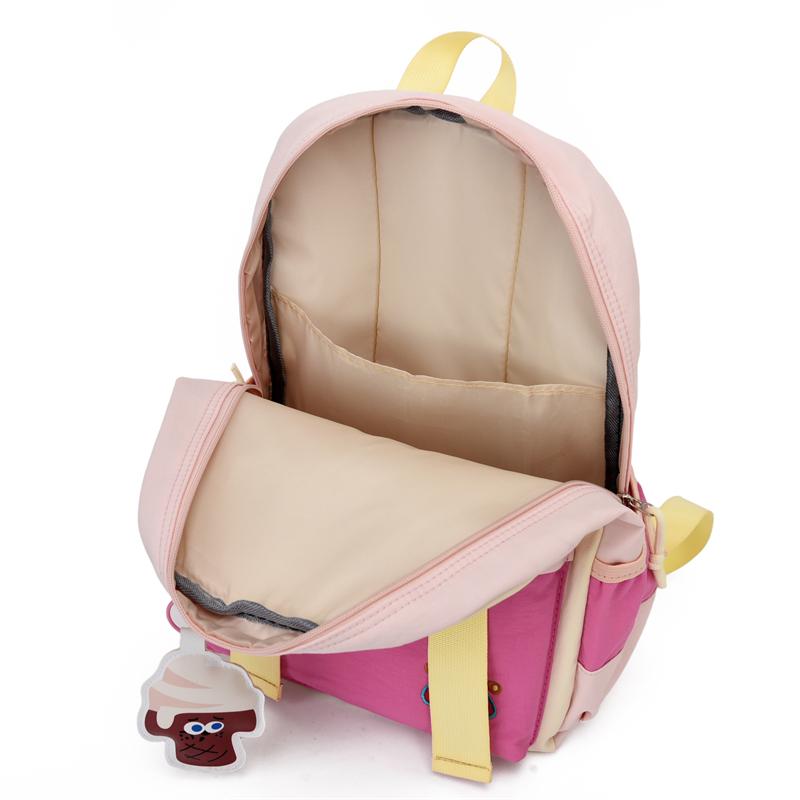 Color Block Kindergarten Schoolbag Cartoon Lightweight Large Capacity Children's Backpack