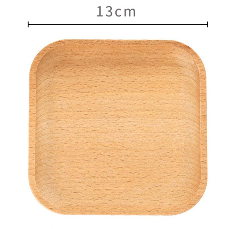 Japanese Tableware Wooden Plate Beech Oval Tray Mini Solid Wood Small Dinner Plate Children's Dinner Plate Wooden Plate