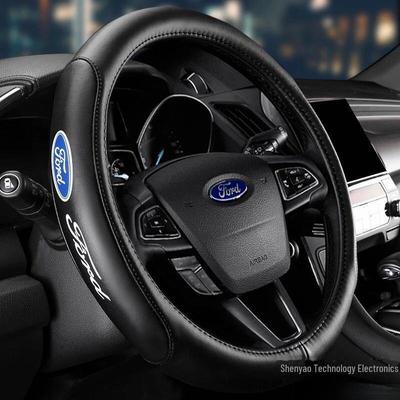 Pasuje do Ford Mondeo, Focus, Taurus, Edge, Kuga - EcoBoost Focus Skórzany pokrowiec na kierownicę