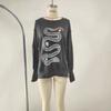 Women's Crew Neck Long Sleeve Loose Fit Graphic Sweatshirt Printed Pullover Streetwear Top