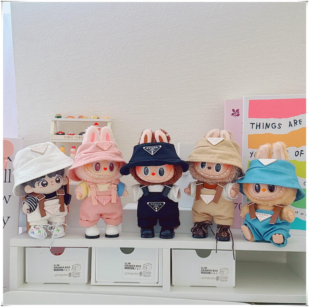 Для 17см v1v2 Лабубу Одежда Лабубу Сидящий Праздничная шляпа Нагрудник Штаны Обувь Аксессуары для кукол Милое украшение Игровые игрушки