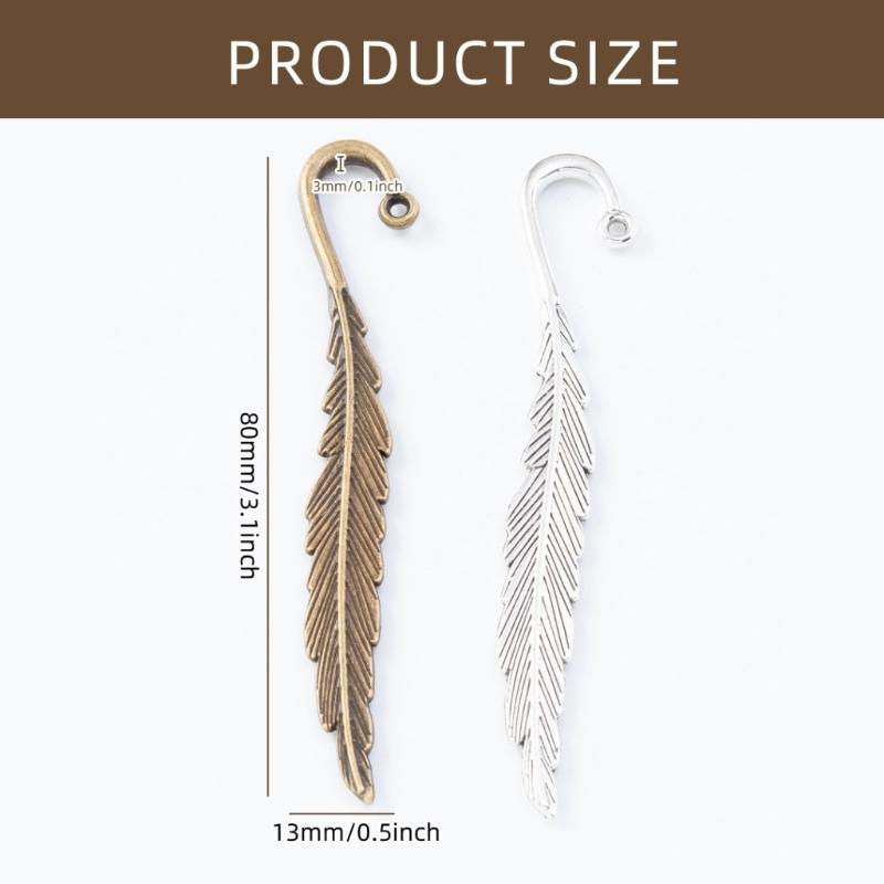 30Pcs Vintage Engraved Hook Bookmarks Feathered Metal Bookmarks Reading Accessories for Book Lover Teacher Student