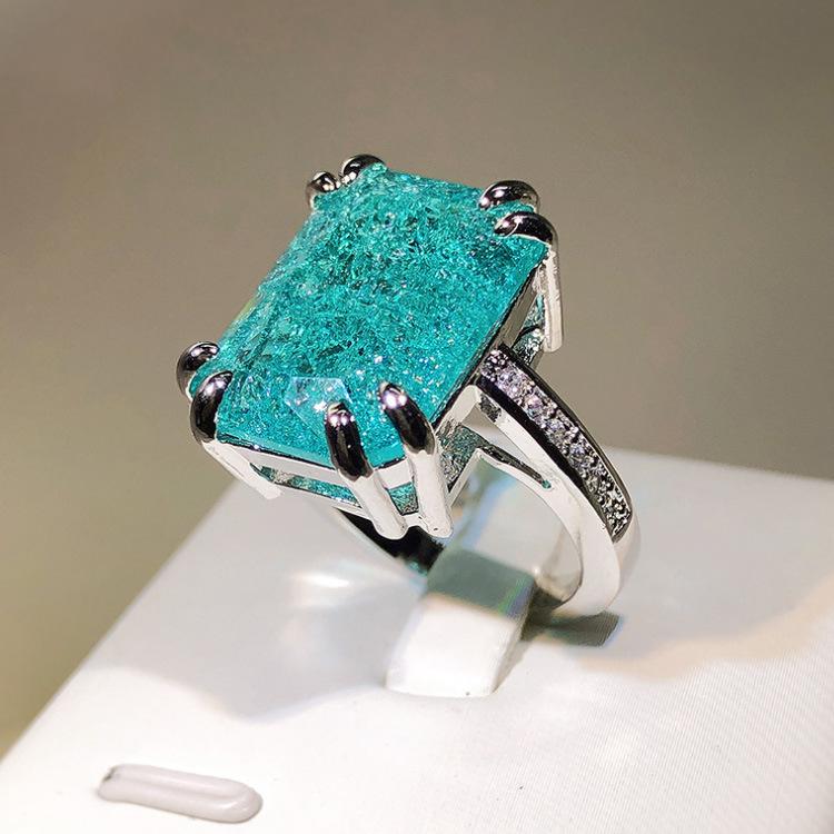 New Ice Flower Stone Ring, Fashion Zircon Ring, European and American Engagement Jewelry Diamond Ring 2026 no. 6