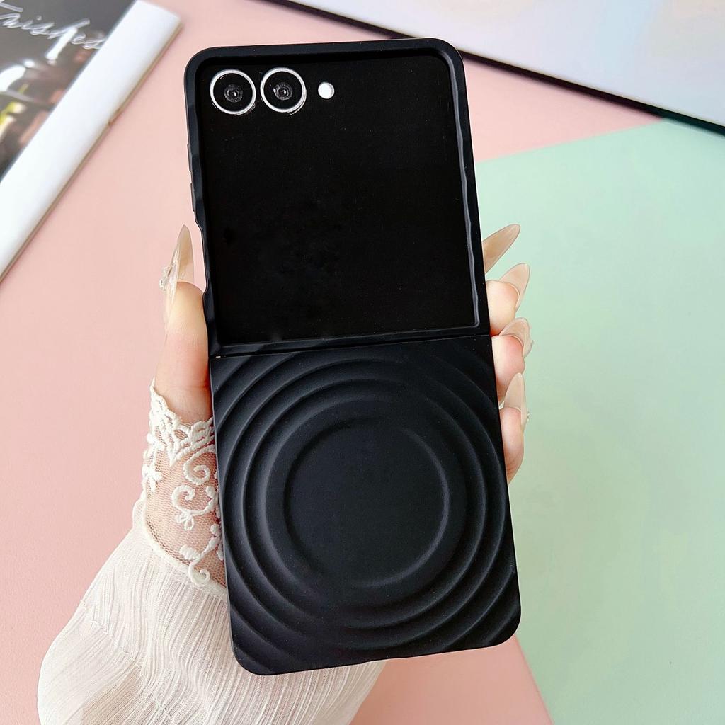 Suitable for Samsung Zflip7 Mobile Phone Case Magnetic Wave Absorbing Pattern ZFlip6 5 Folding Screen PC Skin Feeling Anti Fall Protection Case