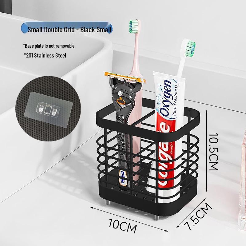 Stainless Steel Electric Toothbrush Wall Holder & Toothpaste Draining Rack