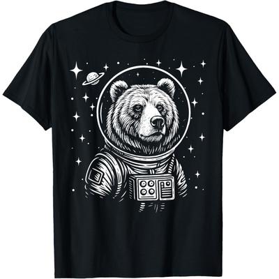 Astronaut Grizzly Bear Space Galaxy T-Shirt