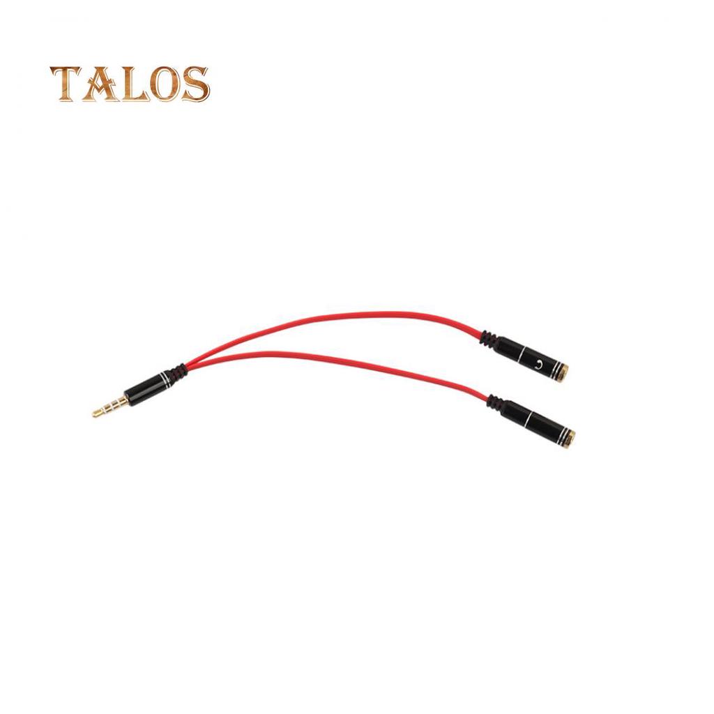 Adaptér pro audio kabel TRRS pro sluchátka, 3,5mm jack, 4pólový samec na duální samice