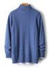 Men's High Neck 100% Wool Sweater - Thick, Cozy Knit for Casual or Business Wear