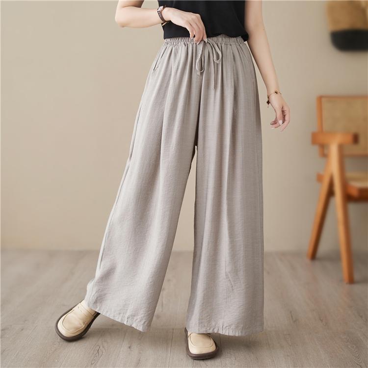 

MOJTA, хлопковые женские весенне-летние корейские повседневные брюки для мытья полов, прямые широкие брюки с завязками one size хаки