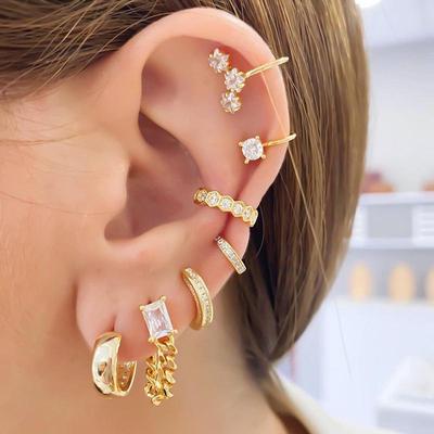 Minimalist Zircon Stud Earrings: Versatile and Stylish INS-Inspired Ear Clips