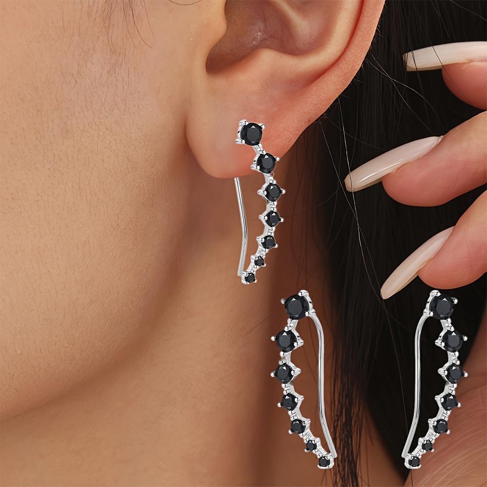 Black Awn Jewelry Engagement Drop Earrings for Women Boucles D'oreilles