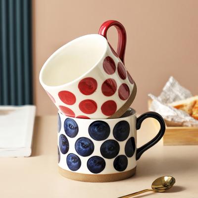 Paar Keramik-Wasserbecher, Kaffeetasse, Milchbecher, Becher, Haushalts-Paar mit großer Kapazität aus grobem Steingut, handbemalte Souvenirs