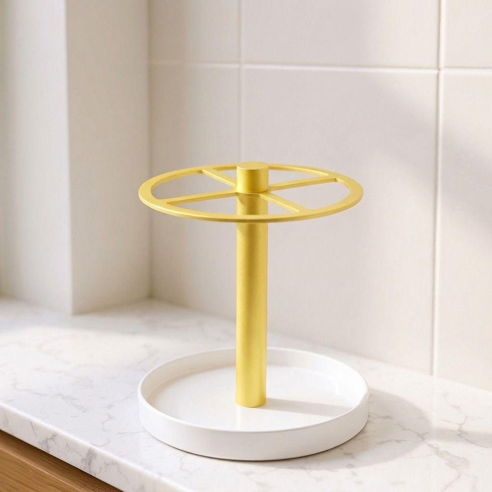Stainless Steel Toothbrush Toothpaste Holder Space Saving with Ventilated Slots Toothbrush Stand Anti-slip Toothpaste Organizer