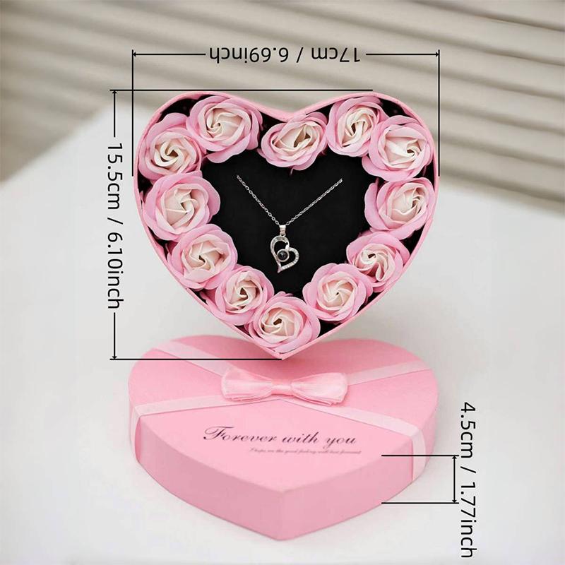 10 Artificial Flowers Valentines Day Gift For Her Rose Gift Box With Cute Bear Romantic Mothers Day Wedding Home Party Decor