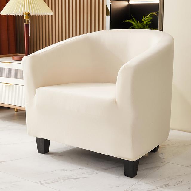 Solid Club Chair Furniture Slipcover Stretch Barrel Chair Covers Printed Tub Dining Chair Slipcovers Soft Spandex Armchair Sofa Furniture Cover